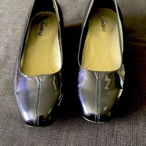 8WW Navy Blue Patent Leather Pumps Shoes Women Ladies Office Double Wide Width 8